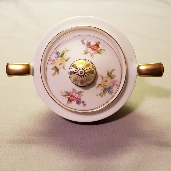 Vtg 1933- Sugar Bowl "Phyliss"  Noritake Roses Porcelain Heavy Gold Accents - Picture 11 of 13